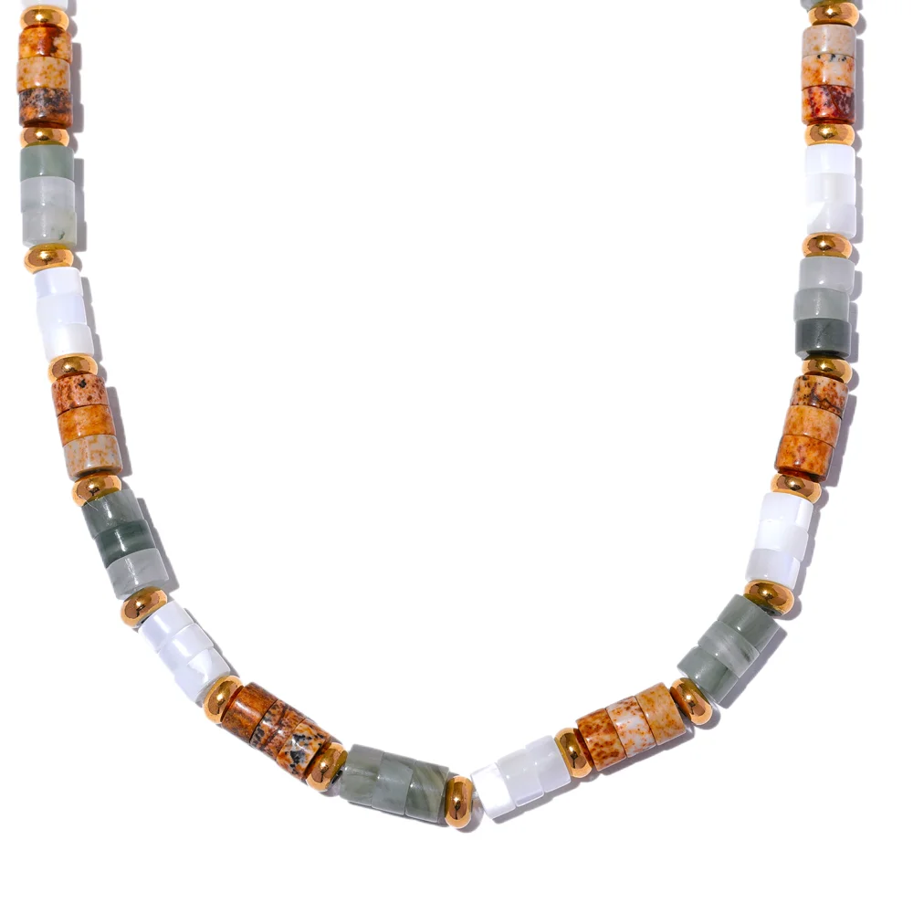 JINYOU 2714 Fashion Natural Stone Beads Chain Handmade Necklace Stainless Steel High Quality Neck Collar Jewelry for Women
JINYOU 2714 Fashion Natural Stone Beads Chain Handmade Necklace Stainless Steel High Quality Neck Collar Jewelry for Women