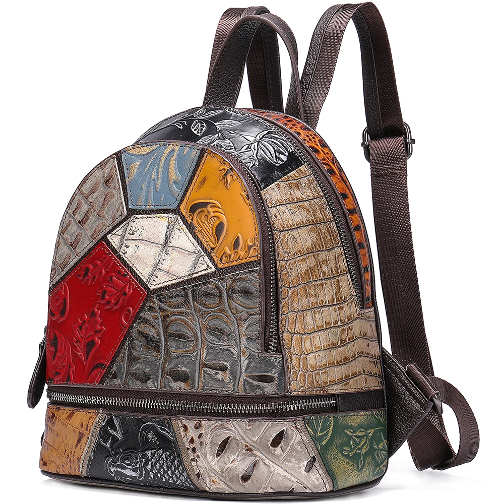 Westal New Arrival Women Genuine Leather Backpack Hiking Outdoor Sprot Bag Vintage Colorful Patchwork Travel Backpack
Westal New Arrival Women Genuine Leather Backpack Hiking Outdoor Sprot Bag Vintage Colorful Patchwork Travel Backpack