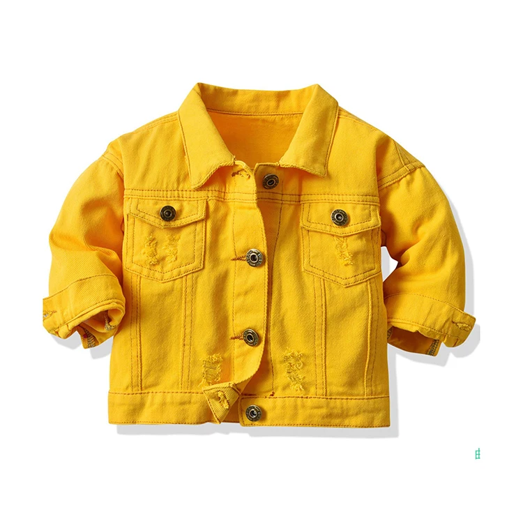 

2021 New Arrivals Spring Boy Clothes Solid Long Sleeve Denim Kids Spring Jackets -CY, Off white,yellow,green,light blue