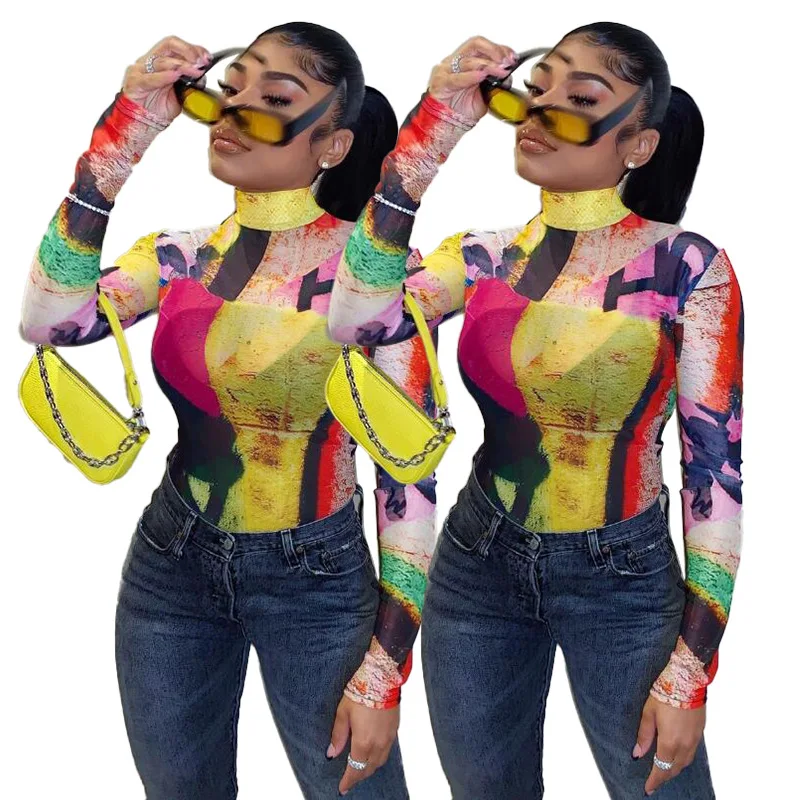 2020 top selling printed color tie dye high collar women's T-shirt casual fashion ladies blouse
2020 top selling printed color tie dye high collar women's T-shirt casual fashion ladies blouse