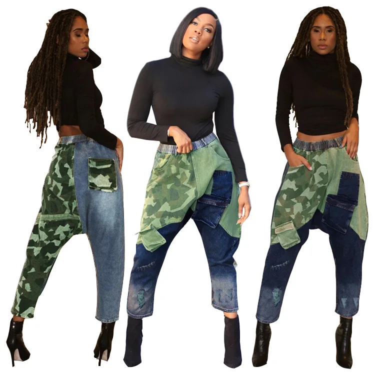 High Elastic Ladies Skinny Camo Splicing Plus Size Jeans Denim Jeans Women, As picture
High Elastic Ladies Skinny Camo Splicing Plus Size Jeans Denim Jeans Women, As picture