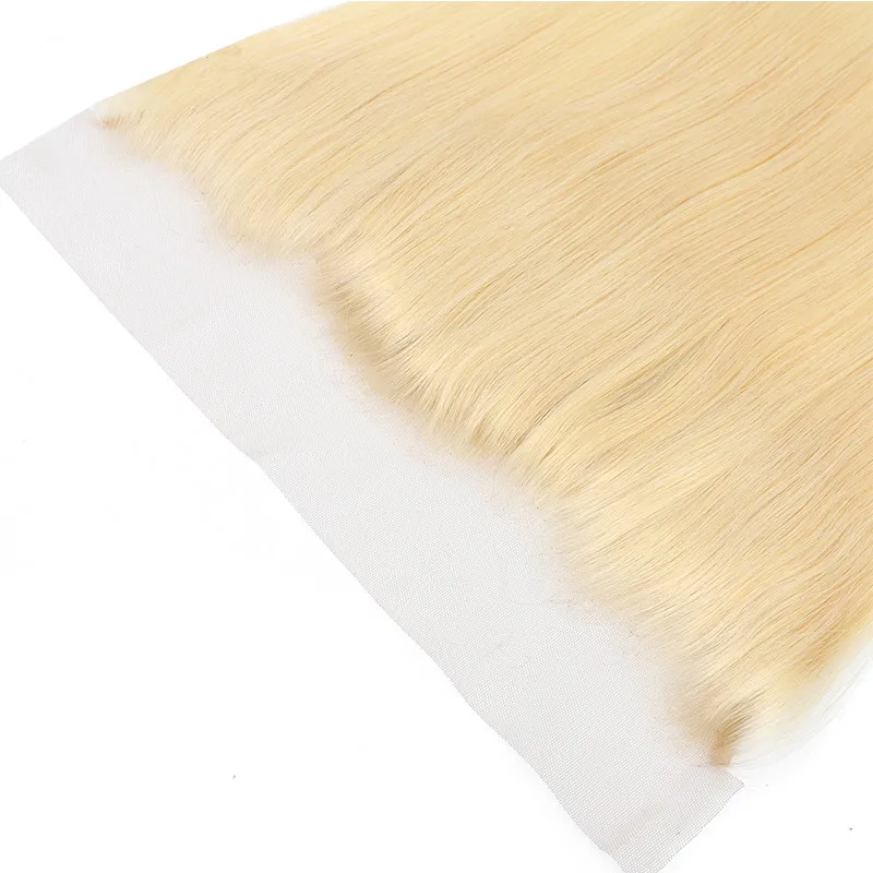 

Wholesale Price pre plucked Blonde 613 100% unprocessed Cuticle Virgin Hair Straight Wave Ear To Ear 13x4 Lace Frontal Closure