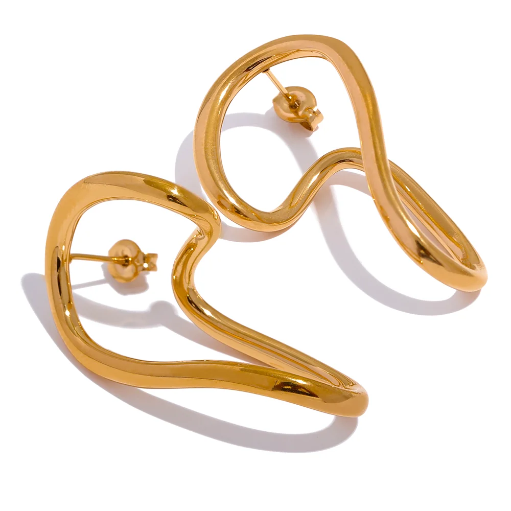 JINYOU 1666 Minimalist Stainless Steel Twisted Geometric Hollow Stud Earrings Women Personal Statement Stylish Jewelry
JINYOU 1666 Minimalist Stainless Steel Twisted Geometric Hollow Stud Earrings Women Personal Statement Stylish Jewelry