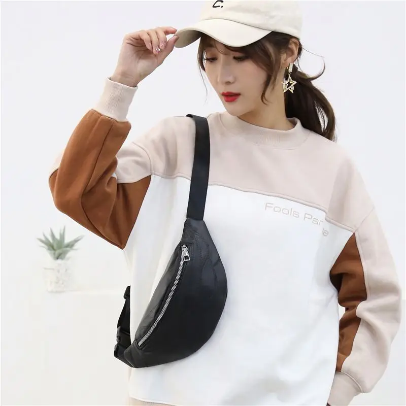 customized women chest leather fanny pack luxury spring girls waterproof waist bum belt bag, Black
customized women chest leather fanny pack luxury spring girls waterproof waist bum belt bag, Black