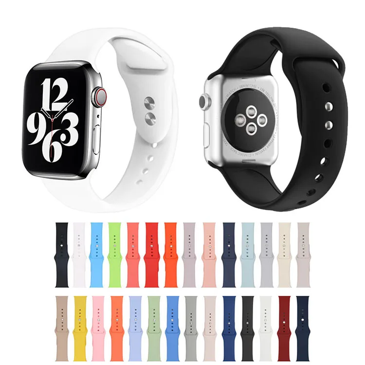 China wholesale luxury pure color silicone charm bracelet two-clip original watch strap band compatible with for apple iwatch
China wholesale luxury pure color silicone charm bracelet two-clip original watch strap band compatible with for apple iwatch