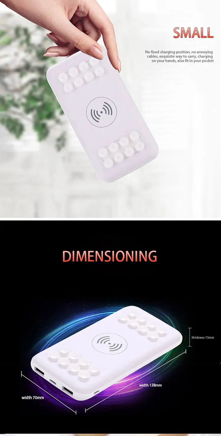 Power Bank 10000mAh Wireless Charging Treasure Suction Style Light Portable Mobile Phone Wireless Charger External Battery Pack - ANKUX.COM