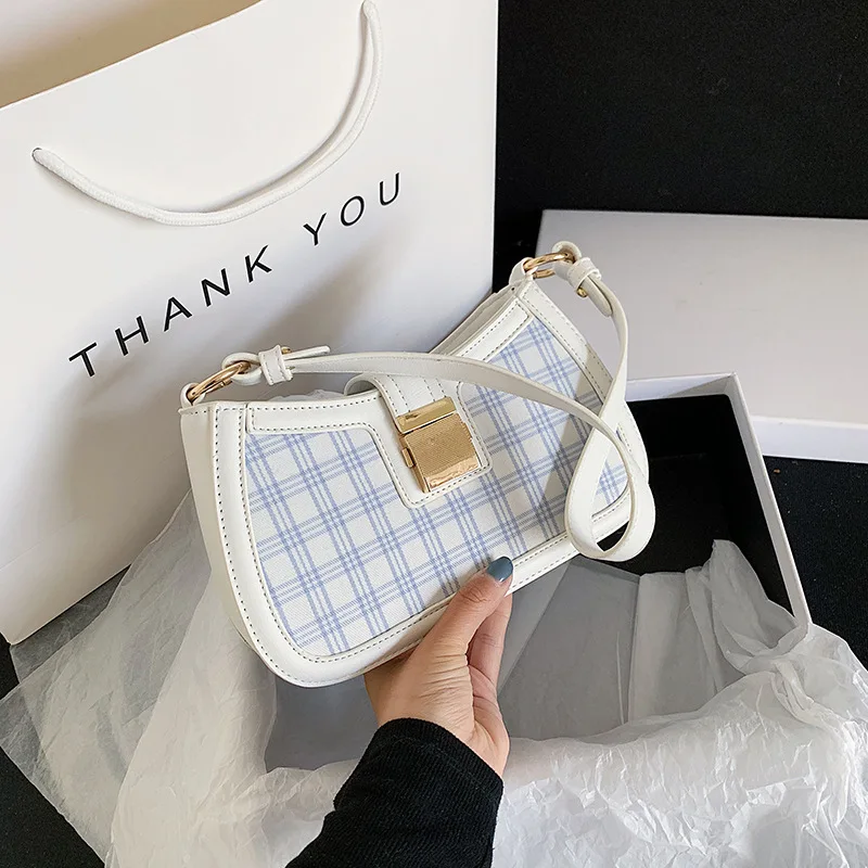 small armpit bag women 2021 popular new Korean fashion handbag plaid casual shoulder messenger bag, White, purple, blue, black, plaid white
small armpit bag women 2021 popular new Korean fashion handbag plaid casual shoulder messenger bag, White, purple, blue, black, plaid white