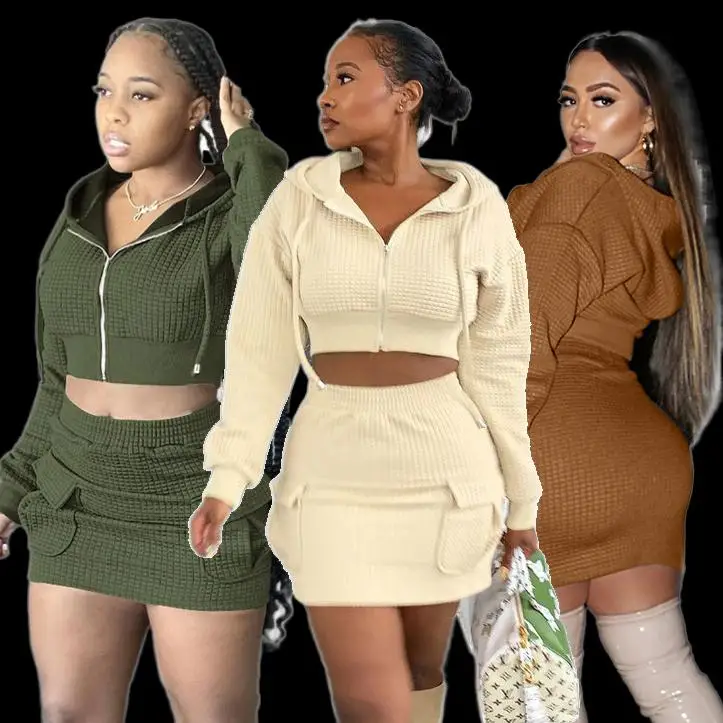 Most Popular Solid Color Long Sleeve Crop Top And Skirt Set Thi Women's Jaets 2 Piece Skirt Set
Most Popular Solid Color Long Sleeve Crop Top And Skirt Set Thi Women's Jaets 2 Piece Skirt Set