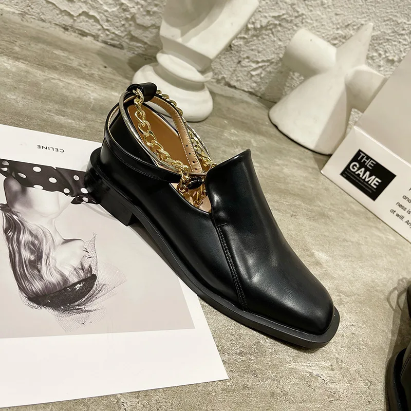 2021 New Arrival Trendy Ladies Street Casual Shoes Solid Color Leather Square Toe Chain Ankle Belt Buckle Women Loafers
2021 New Arrival Trendy Ladies Street Casual Shoes Solid Color Leather Square Toe Chain Ankle Belt Buckle Women Loafers