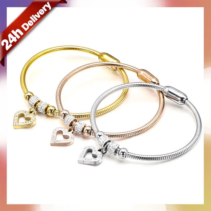 Dylam Bracelets And Charms Men Designer For Diy Charm Bangle Titanium Stainless Steel 18K gold Bead Beaded Heart Couple Bracelet 
Dylam Bracelets And Charms Men Designer For Diy Charm Bangle Titanium Stainless Steel 18K gold Bead Beaded Heart Couple Bracelet