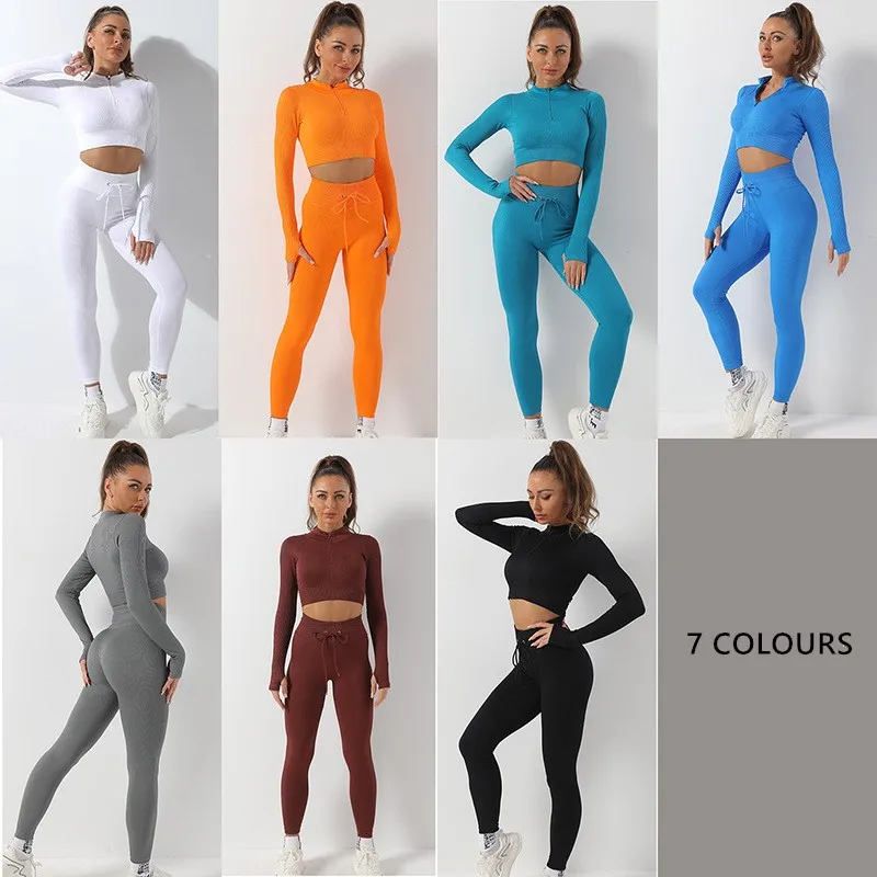 On Sale Fitness ribbed 2Pcs slim fit sports set gym athletic plus size active wear suits fitness women seamless yoga set
On Sale Fitness ribbed 2Pcs slim fit sports set gym athletic plus size active wear suits fitness women seamless yoga set