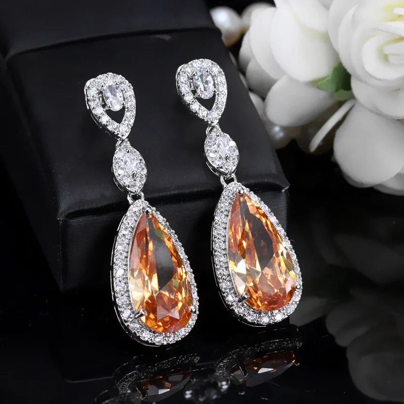 Classic Jewelry High Quality Water Drop Cubic Zircon White Gold Color Wedding Long Dangle Earrings For Brides, Picture shows
Classic Jewelry High Quality Water Drop Cubic Zircon White Gold Color Wedding Long Dangle Earrings For Brides, Picture shows