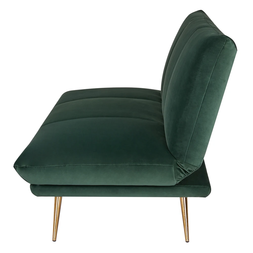 Modern 3-Seater Green Velvet Folding Sofa Bed for Living Room Bedroom Hotel or Apartment with Metal Frame Fabric Futon supplier