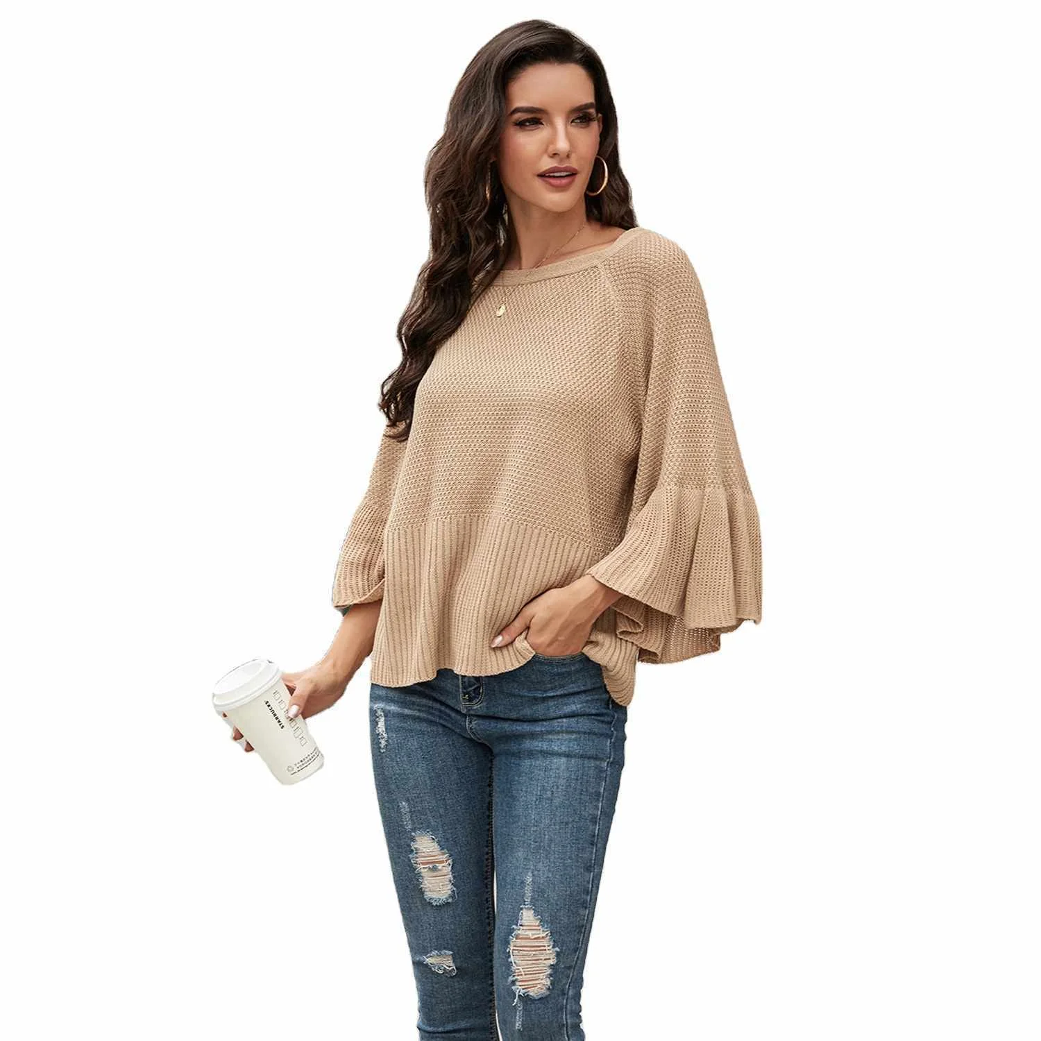 Wholesale Custom Long Sleeves Crew Neck Knitted Backless Belt Pullover Sweater Dresses For Women
Wholesale Custom Long Sleeves Crew Neck Knitted Backless Belt Pullover Sweater Dresses For Women