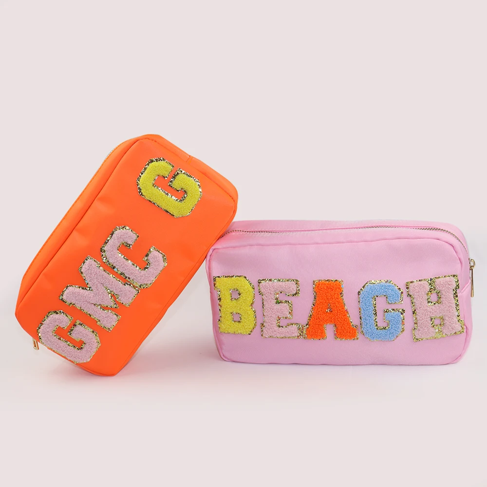Keymay New Summer Orange Pink Makeup Bag Personalised Fabric Letter Patches Pouches Gift Travel Nylon Zipper Cosmetic Bag Custom
Keymay New Summer Orange Pink Makeup Bag Personalised Fabric Letter Patches Pouches Gift Travel Nylon Zipper Cosmetic Bag Custom