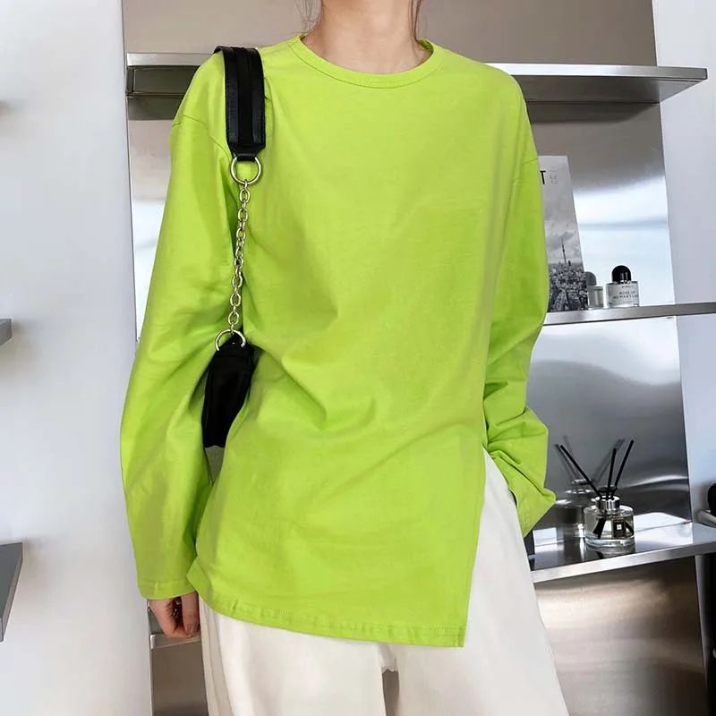 Women Black White Split Basic Casual Cotton+Spandex Round Neck Long Sleeve Fashion Spring Autumn T-shirt
Women Black White Split Basic Casual Cotton+Spandex Round Neck Long Sleeve Fashion Spring Autumn T-shirt
