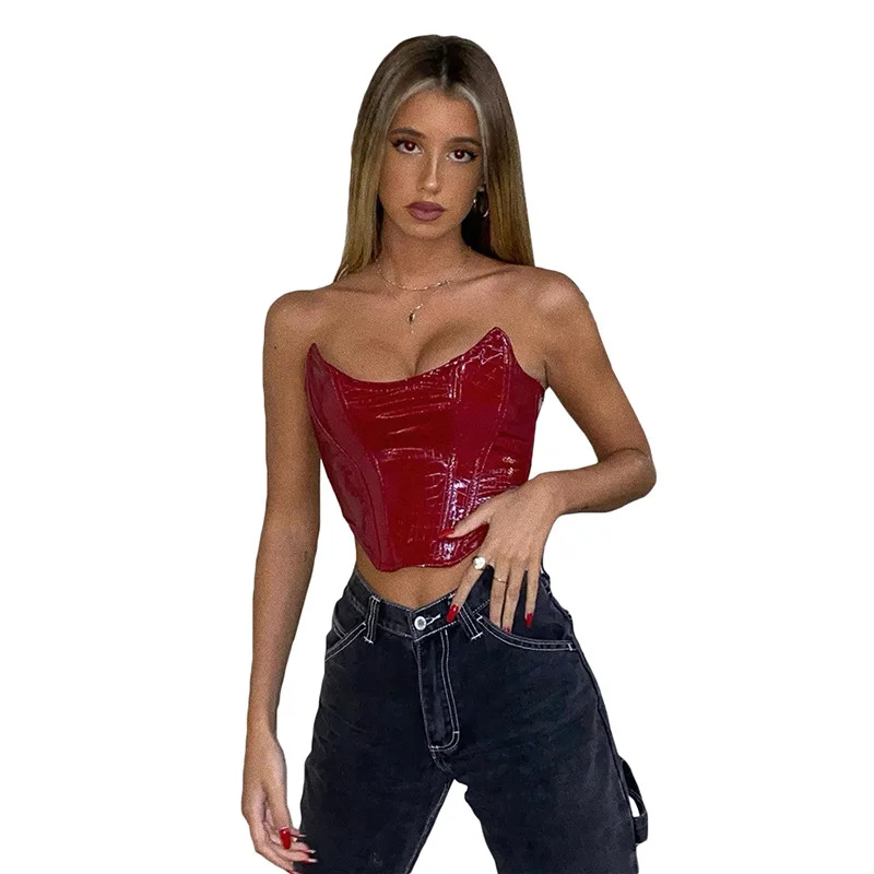 2021 Fall Hot Sale Fashion Women Vest PU Leather Sexy Off Shoulder Navel Tank Top Women Sexy Slim Crop Top, Picture color
2021 Fall Hot Sale Fashion Women Vest PU Leather Sexy Off Shoulder Navel Tank Top Women Sexy Slim Crop Top, Picture color