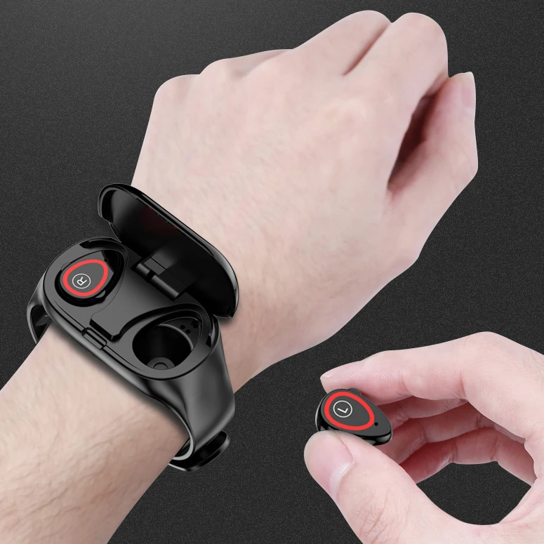 New Arrival 2 In 1 In-Ear Stereo Earbuds Wristband Smart Wireless Blue-tooth Headset Bracelet Tws Watch Earphone
New Arrival 2 In 1 In-Ear Stereo Earbuds Wristband Smart Wireless Blue-tooth Headset Bracelet Tws Watch Earphone