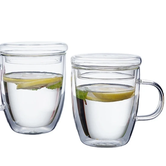 Double layer transparent glass water cup with cover spoon heat insulation tea cup home office creative coffee cup with handle 
Double layer transparent glass water cup with cover spoon heat insulation tea cup home office creative coffee cup with handle