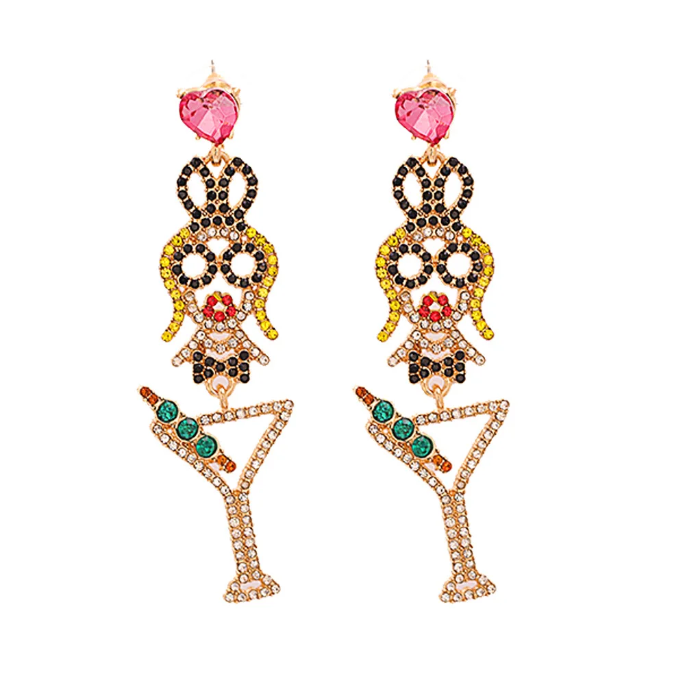 Personality Rainbow Rhinestone Crystal Wine Glass Pendant Earrings Colorful CZ Girl Drop Earrings For Women
Personality Rainbow Rhinestone Crystal Wine Glass Pendant Earrings Colorful CZ Girl Drop Earrings For Women