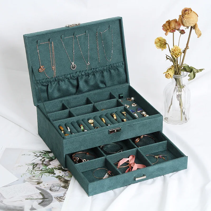 Deep Green Drawer Ring Necklace Large Storage Box Multifunction Collection Jewelry Display Bracelet Earring Jewelry Organizer
Deep Green Drawer Ring Necklace Large Storage Box Multifunction Collection Jewelry Display Bracelet Earring Jewelry Organizer