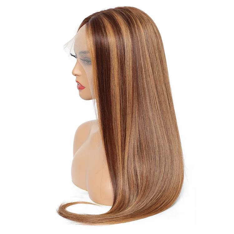 Brazilian Human Hair Straight Wig Honey Blonde P4/27 Color Highlight T part Wig, Brown/chocolate p4/27#
Brazilian Human Hair Straight Wig Honey Blonde P4/27 Color Highlight T part Wig, Brown/chocolate p4/27#