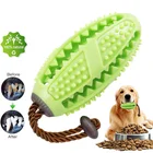 Interactive Toothbrush Dispensing Ball Rope Safe Teeth Cleaning Pet Dog Chew Toy