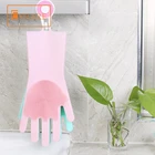 Reusable Silicone DishWashing Sponge Scrubber Gloves hand Glove Heat Resistant Kitchen Tool for Cleaning