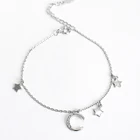 Women'S Elegant Stars Moons Link 925 Charm Dainty Bracelet For Friends