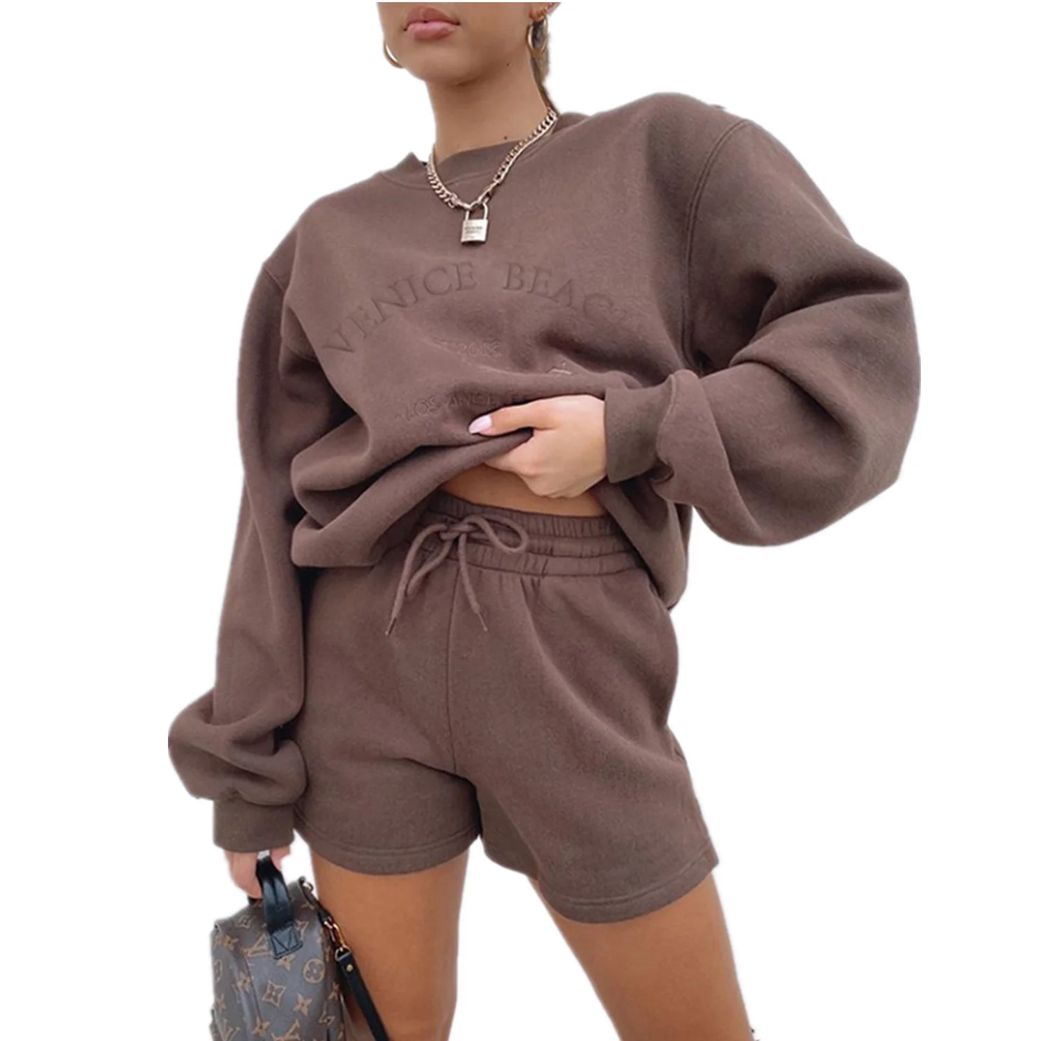Embroider Custom Accept Winter Plush Sweatshirt Matching Short Pants Add Logo Women High Street Lady Thick Lounge Wear
Embroider Custom Accept Winter Plush Sweatshirt Matching Short Pants Add Logo Women High Street Lady Thick Lounge Wear