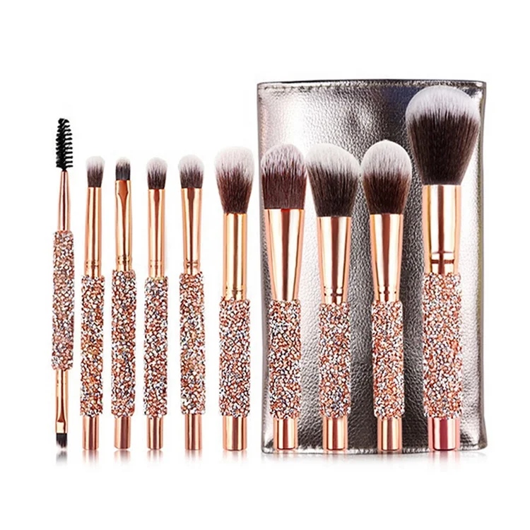 Private Label 10Pcs Rose Gold Makeup Brushes Glitter Handle Luxury Diamond Makeup Brush Set With PU Bag, Gold rose gold blue
Private Label 10Pcs Rose Gold Makeup Brushes Glitter Handle Luxury Diamond Makeup Brush Set With PU Bag, Gold rose gold blue