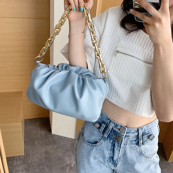 Trendy Women Dumpling Shoulder Bag Thick Chain PU Leisure Soft Handbag Lady Totes, 6 colors
Trendy Women Dumpling Shoulder Bag Thick Chain PU Leisure Soft Handbag Lady Totes, 6 colors