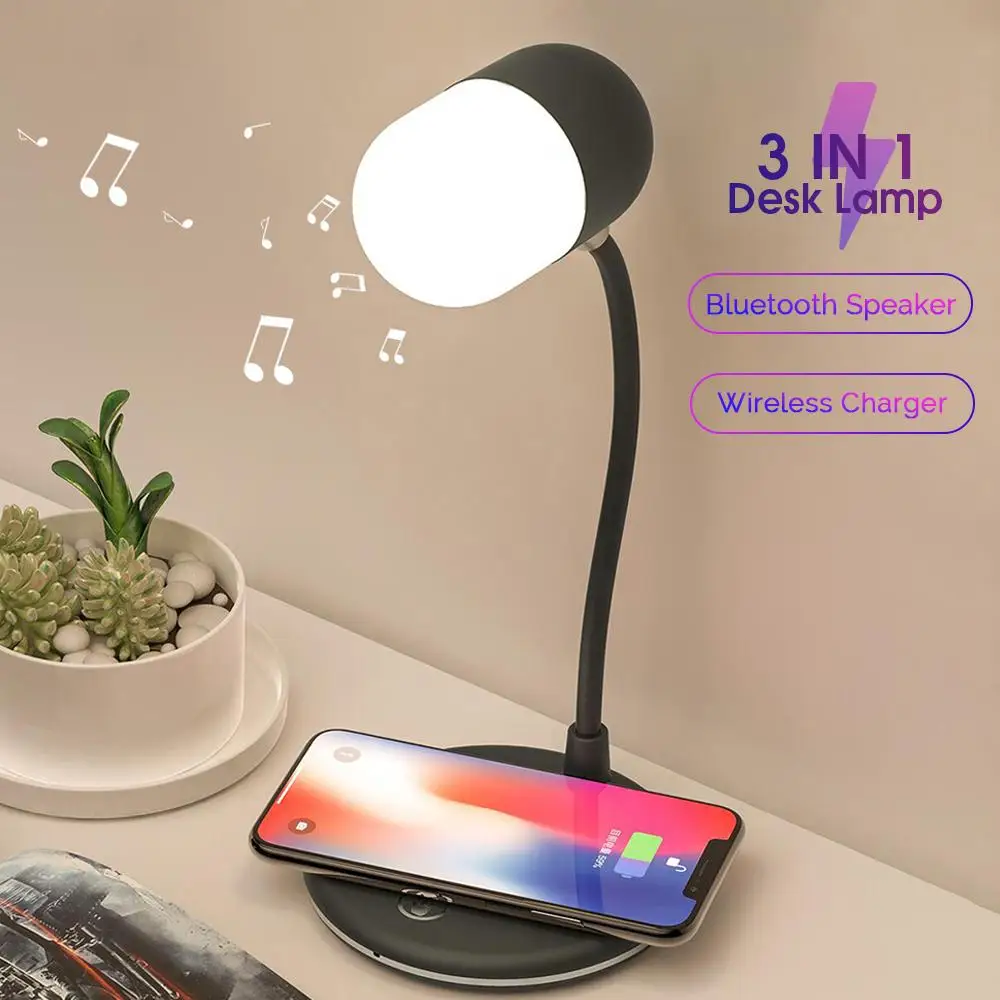 LED Desk Lamp Speaker 3 in 1 QI Wireless Charging Led Table Reading Desk lamp Smart Sound lamp Night light L4
LED Desk Lamp Speaker 3 in 1 QI Wireless Charging Led Table Reading Desk lamp Smart Sound lamp Night light L4