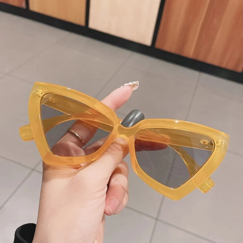Retro Cat Eye Women Sunglasses Fashion Blue Yellow Eyewear Shades UV400 Men Trending Polygon Sun Glasses, Colors
Retro Cat Eye Women Sunglasses Fashion Blue Yellow Eyewear Shades UV400 Men Trending Polygon Sun Glasses, Colors