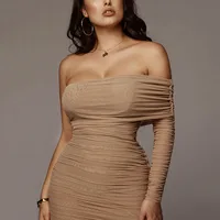 2019 Summer Single Sleeve Strapless Women Dresses Sexy Net Split Club Party Bandage Dress
2019 Summer Single Sleeve Strapless Women Dresses Sexy Net Split Club Party Bandage Dress