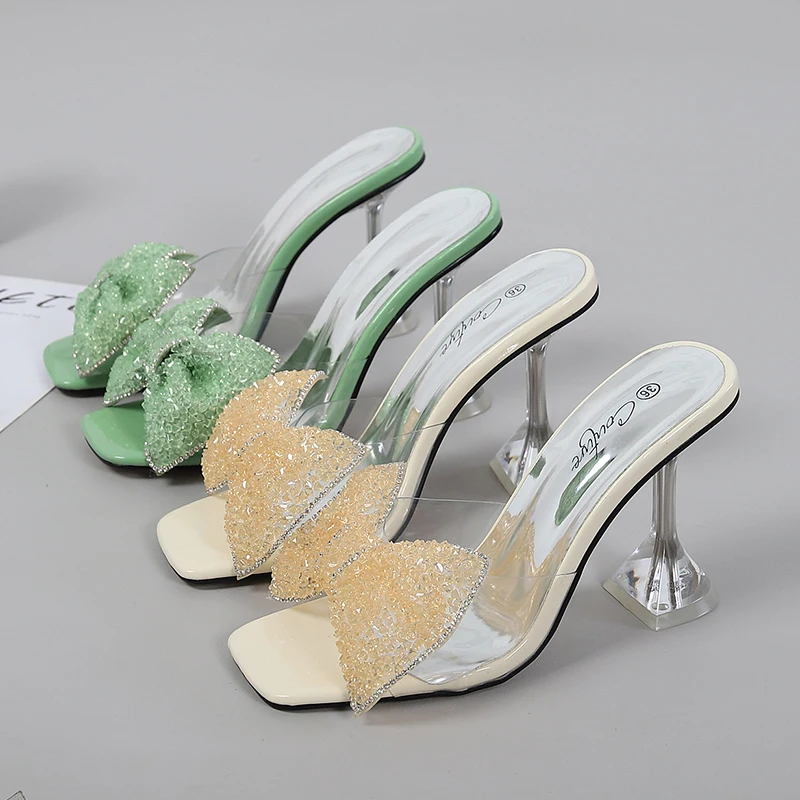 Fashion design big size 46 rhinestone bow transparent heel sandals women's pumps ladies slippers sandals
Fashion design big size 46 rhinestone bow transparent heel sandals women's pumps ladies slippers sandals