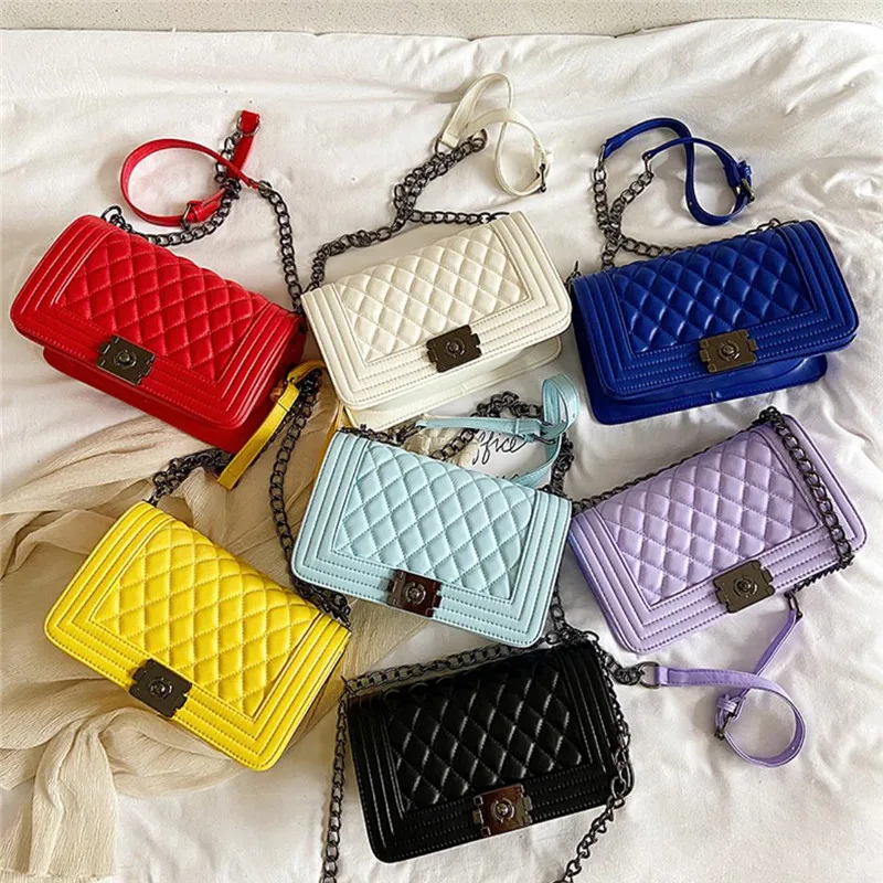 handbag 2021 women Fashion rainbow colorful shoulder chain bag gorgeous frosted jelly bags for girls, White, yellow, red, purple, black, light blue, royal blue
handbag 2021 women Fashion rainbow colorful shoulder chain bag gorgeous frosted jelly bags for girls, White, yellow, red, purple, black, light blue, royal blue