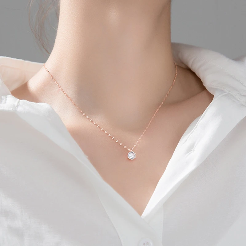 Simplicity 925 sterling silver Six-claw single drill Diamond Zircon pendant necklace fashion jewellery, Champagne gold
Simplicity 925 sterling silver Six-claw single drill Diamond Zircon pendant necklace fashion jewellery, Champagne gold