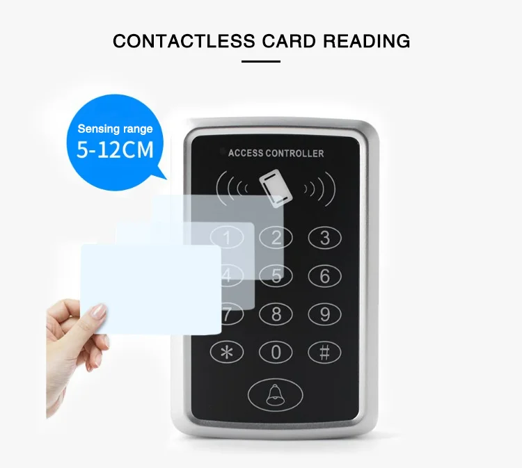 Contactless Single Door Rfid Cards Touch Keypad Access Control System