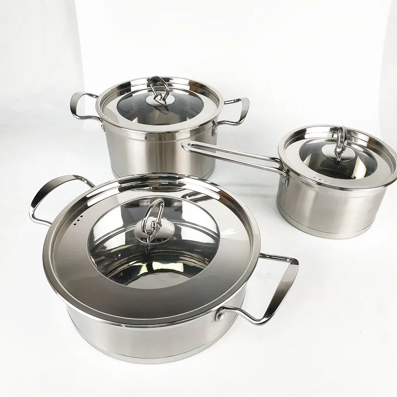 LIHONG 3PCS Stainless Steel Boiling Water Hot Milk Cooking Pot with Lid Salad Stockpot Set, Custom
LIHONG 3PCS Stainless Steel Boiling Water Hot Milk Cooking Pot with Lid Salad Stockpot Set, Custom