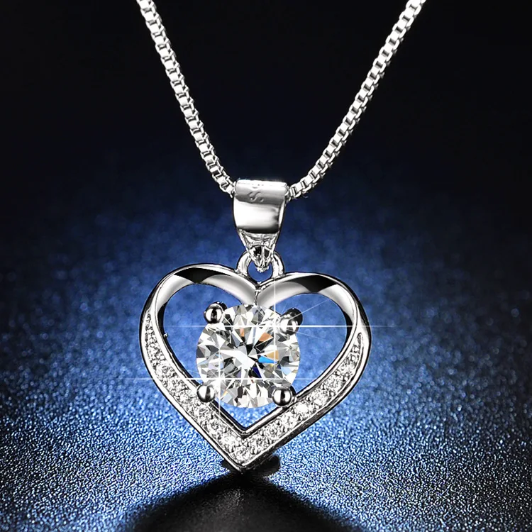 Fashion 925 Sterling Silver Fine Jewelry Invisible 2.0ct Round Diamond Cubic Zirconia CZ Love Heart Pendant Necklace For Wedding
Fashion 925 Sterling Silver Fine Jewelry Invisible 2.0ct Round Diamond Cubic Zirconia CZ Love Heart Pendant Necklace For Wedding