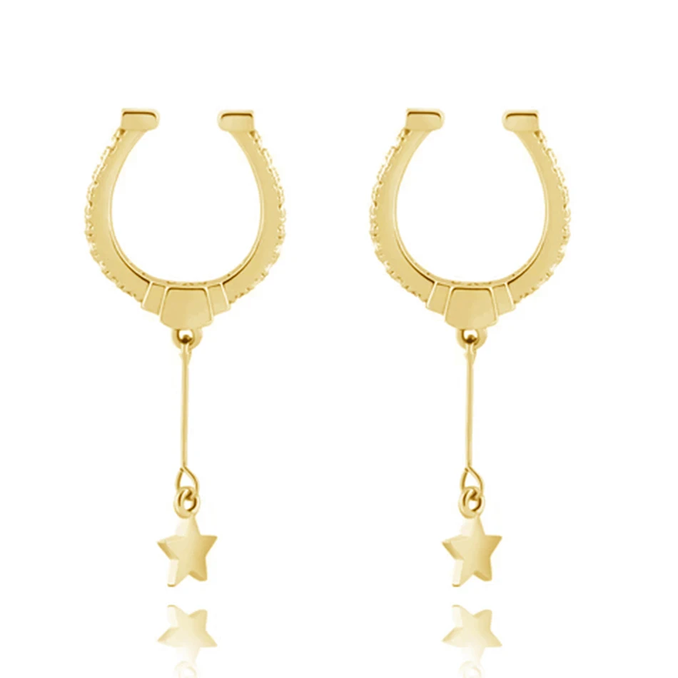 fashion gift 18k gold plated jewelry classical 925 sterling silver simple Horseshoe star dangle earrings cuff for women party
fashion gift 18k gold plated jewelry classical 925 sterling silver simple Horseshoe star dangle earrings cuff for women party