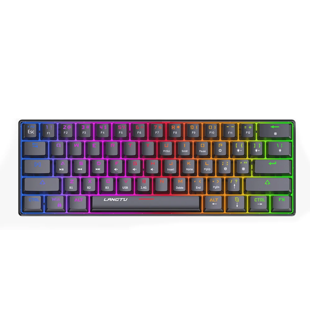 New Design Wired/Wireless Game 61 Key Mechanical 60% Keyboard Three-mode RGB Backlit Mechanical Keyboard, Black
New Design Wired/Wireless Game 61 Key Mechanical 60% Keyboard Three-mode RGB Backlit Mechanical Keyboard, Black