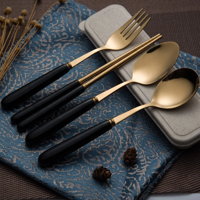 Wholesale Portable Stainless Steel Luxury Cutlery With Wheat Box Gold Plated Ceramic Handle Flatware Sets
Wholesale Portable Stainless Steel Luxury Cutlery With Wheat Box Gold Plated Ceramic Handle Flatware Sets