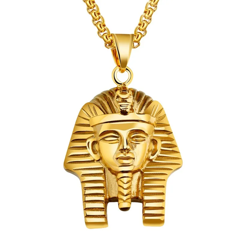 Gold vintage Egyptian Pharaoh pendant necklace for men's fashion style sweater chain accessories Religious jewelry 
Gold vintage Egyptian Pharaoh pendant necklace for men's fashion style sweater chain accessories Religious jewelry