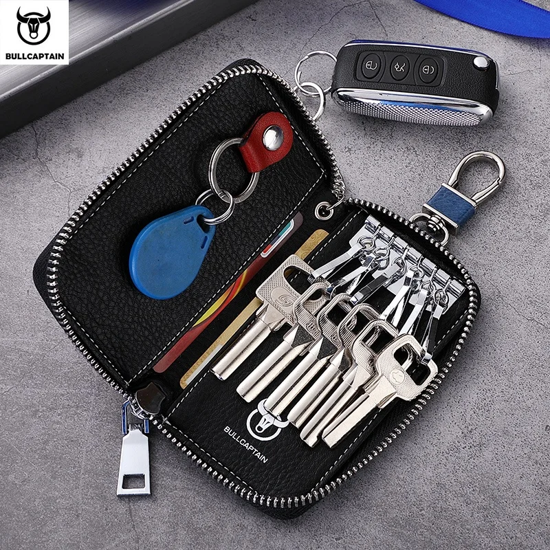 BULLCAPTAIN Leather Key Case Multifunctional Zipper Leather Key Case Unisex Keychain Key Holder Ring With 12 Hooks Snap Closure
BULLCAPTAIN Leather Key Case Multifunctional Zipper Leather Key Case Unisex Keychain Key Holder Ring With 12 Hooks Snap Closure