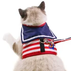 Adjustable Sublimation Reversible Easy Walk Pet Body Backpack Chest Cat Harness And Leash