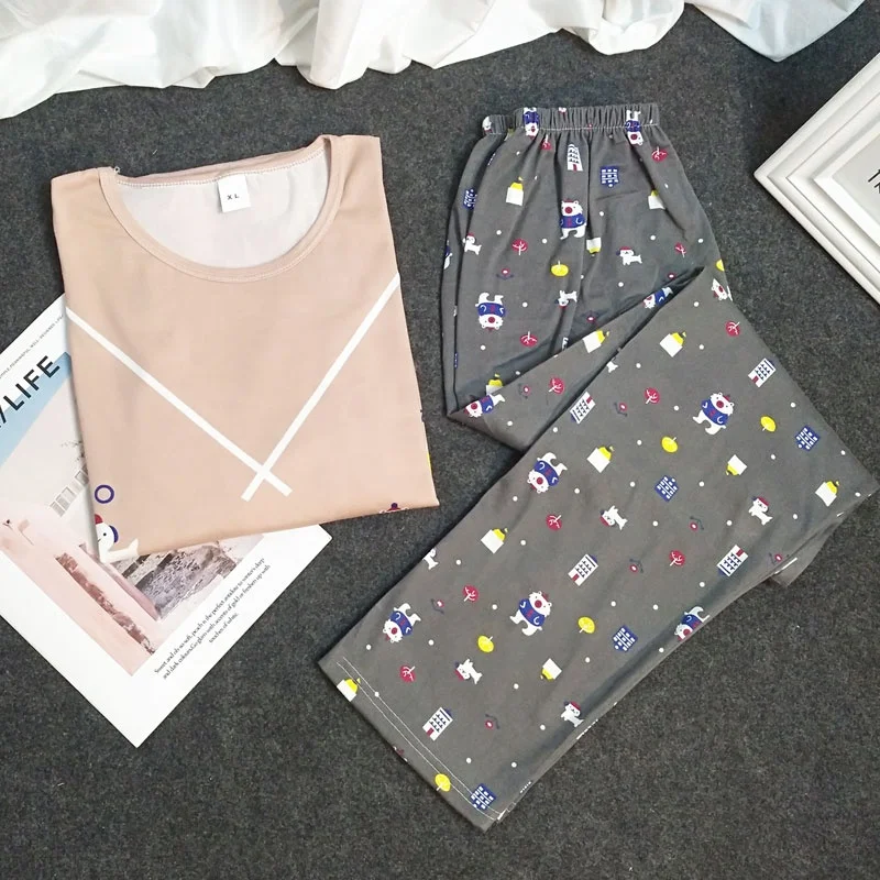 wholesale Round-neck pullover women's nightwear two-piece long-sleeved trousers lovely spring/autumn suit new style cross-borde
wholesale Round-neck pullover women's nightwear two-piece long-sleeved trousers lovely spring/autumn suit new style cross-borde