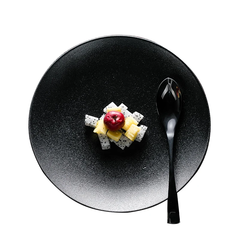 Durable Tradition round shallow matt black ceramic Steak dinner plates for Restaurant
Durable Tradition round shallow matt black ceramic Steak dinner plates for Restaurant