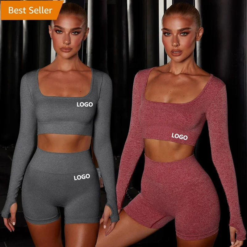 Dropshipping Women Workout 2 Piece Outfit U-neck High Waist Sport Shorts Long sleeve Yoga Stretch Top Set
Dropshipping Women Workout 2 Piece Outfit U-neck High Waist Sport Shorts Long sleeve Yoga Stretch Top Set